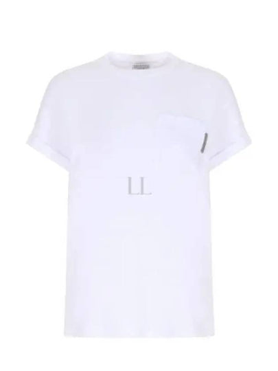 Stretch Cotton Jersey Short Sleeve T-Shirt White - BRUNELLO CUCINELLI - BALAAN 2