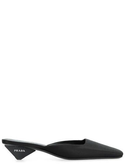 Square Toe Satin Mule Black - PRADA - BALAAN 2