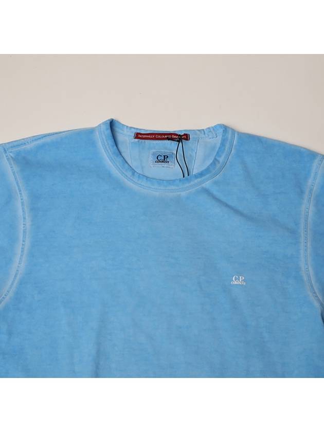 piece-dyed short sleeve t-shirt blue - CP COMPANY - BALAAN.