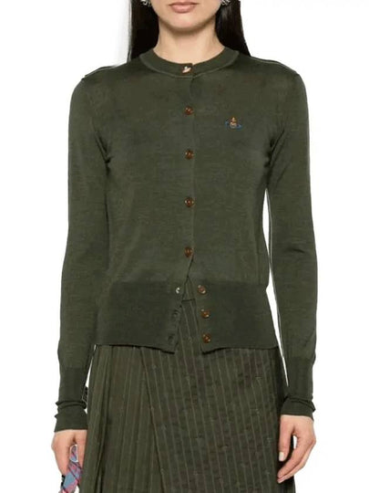 Bea Embroidered Logo Cardigan Green - VIVIENNE WESTWOOD - BALAAN 2