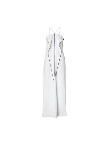 Women's Stretch Jersey Long Dress White - BURBERRY - BALAAN 1