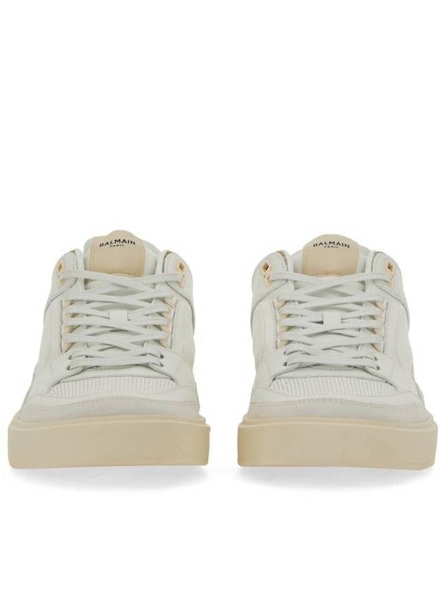 B Court Leather Mid-top Sneakers White Beige - BALMAIN - BALAAN 5