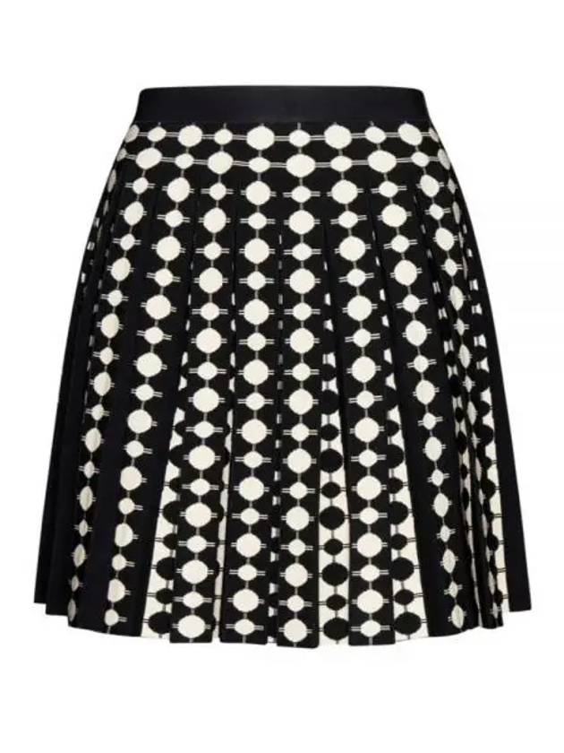 Viscose Jacquard Mini Pleated Skirt Black - TORY BURCH - BALAAN 2