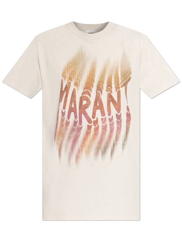 Marant Etoile T-shirt Zoeline, Women's, Cream - ISABEL MARANT ETOILE - BALAAN 1