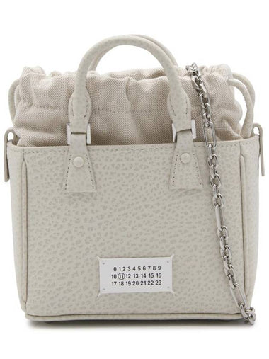 GREIGE LEATHER 5AC TOTE HORIZONTAL SHOULDER BAG SB1WG0046P4348H9677 - MAISON MARGIELA - BALAAN 1