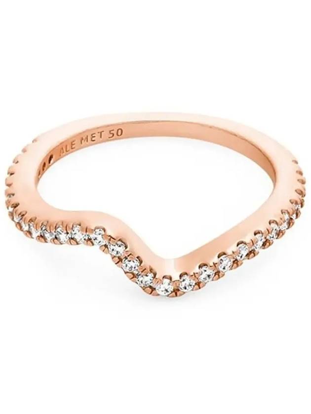 Women's Sparkling Wave Ring Rose Gold - PANDORA - BALAAN 4