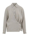 Dry Silk Straight Collar Twist Shirt Light Misty Grey - LEMAIRE - BALAAN 2