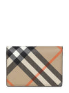 Check Folding Card Wallet Beige - BURBERRY - BALAAN 2