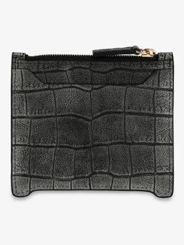 Zipper Leather Card Wallet Black - MARNI - BALAAN 1