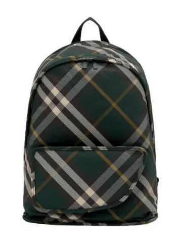 Check Shield Nylon Backpack Ivy - BURBERRY - BALAAN 1