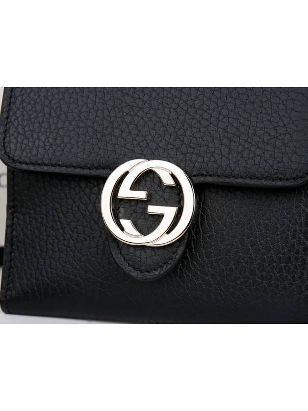 GG Interlocking Half Wallet Black - GUCCI - BALAAN 3