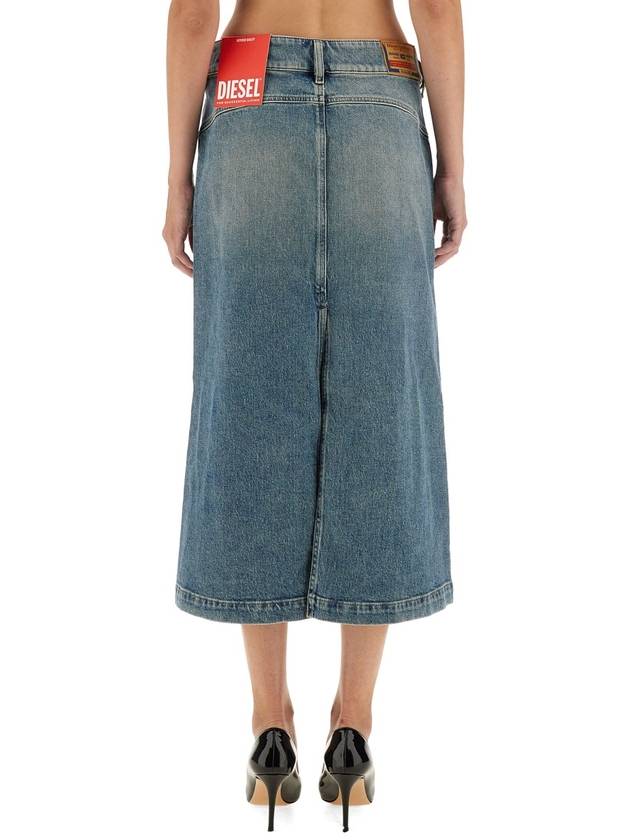 DE Hush Mid Denim A Line Skirt Light Blue - DIESEL - BALAAN 4