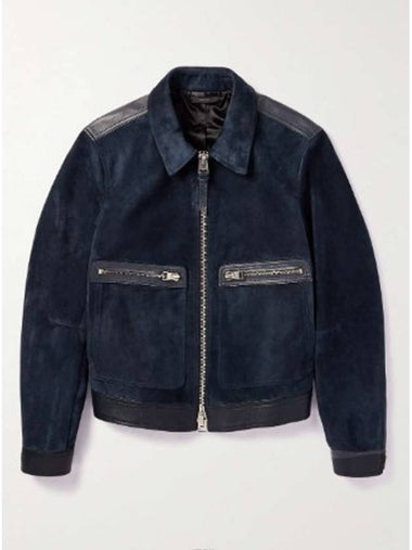 Cashmere Suede Blouson Jacket Navy - TOM FORD - BALAAN 1