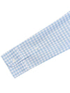 Small Heart Logo Gingham Button Long Sleeves Shirt Sky Blue - AMI - BALAAN 9