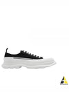 Tread Slick Platform Low Top Sneakers Black White - ALEXANDER MCQUEEN - BALAAN 2