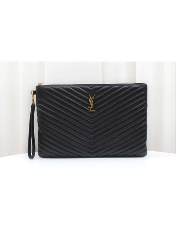 Matelasse large gold strap clutch 440222 - SAINT LAURENT - BALAAN 1