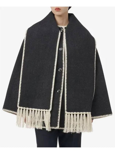 Embroidered scarf jacket dark gray melange 221117709359 - TOTEME - BALAAN 1