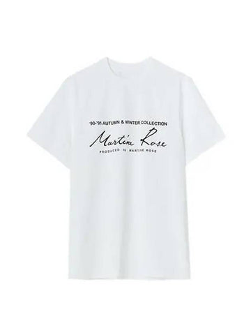 Logo Classic Jersey Short Sleeve White CMRSS30603JC - MARTINE ROSE - BALAAN 1