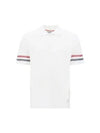 Men's RWB Stripe Cotton Polo Shirt White - THOM BROWNE - BALAAN 2