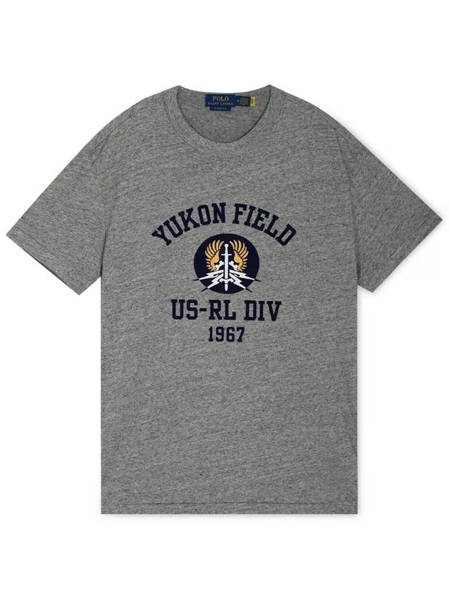Men s Yukon Field Heather Gray Short Sleeve T shirt 710936348 001 - POLO RALPH LAUREN - BALAAN 1