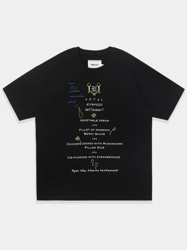 Room Service Menu Short Sleeve T-Shirt Deep Black - KINETO - BALAAN 3