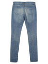 Women's Distressed Low Rise Skinny Jeans Blue - SAINT LAURENT - BALAAN.