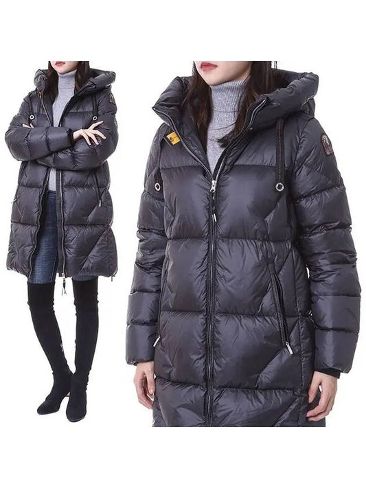 Women's JANET Down Hooded Long Padded Jacket Pencil - PARAJUMPERS - BALAAN.