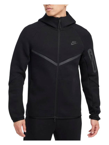 Tech Fleece Zip Up Hoodie Black - NIKE - BALAAN 1