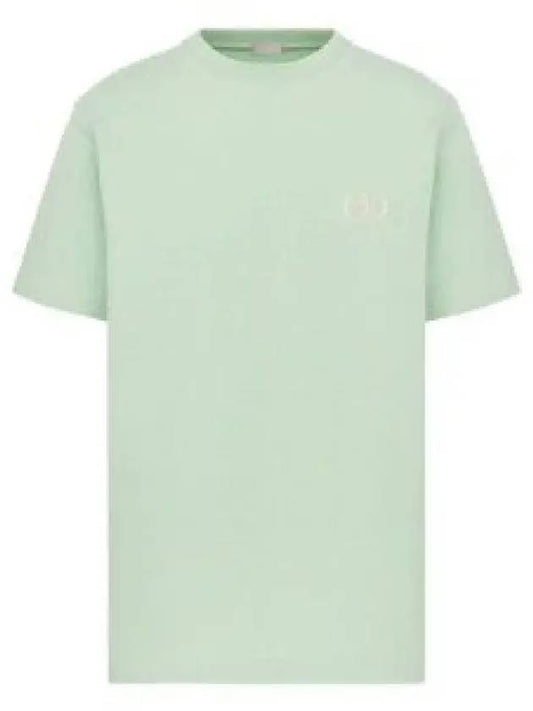 CD Icon Embroidered Cotton Jersey Short Sleeve T-Shirt Light Green - DIOR - BALAAN 2