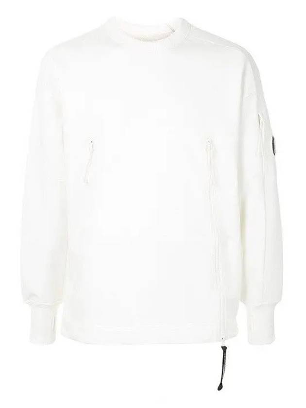 Lens Wappen Zipper Panel Sweatshirt White - CP COMPANY - BALAAN 2