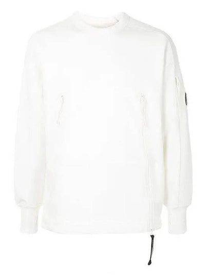 Lens Wappen Zipper Panel Sweatshirt White - CP COMPANY - BALAAN 2