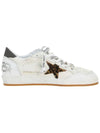 Men's Black Tab Ballstar Leather Low Top Sneakers White - GOLDEN GOOSE - BALAAN 1