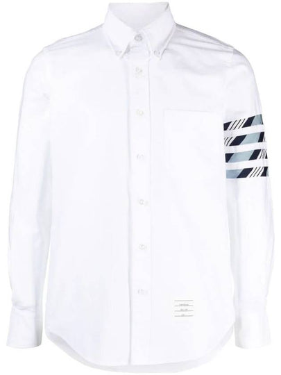 4 Bar Stripe Cotton Long Sleeve Shirt Medium Blue - THOM BROWNE - BALAAN 2