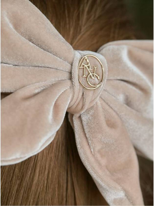 ANC SATIN VELVET RIBBON HAIRPINBEIGE - ANOETIC - BALAAN 5