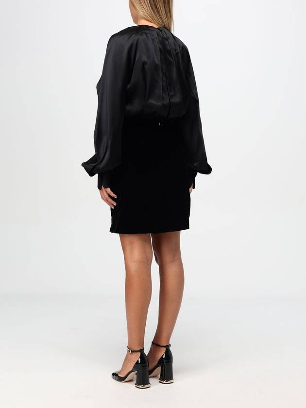 Pianoforte twist detail long sleeve short dress black - MAX MARA - BALAAN 3