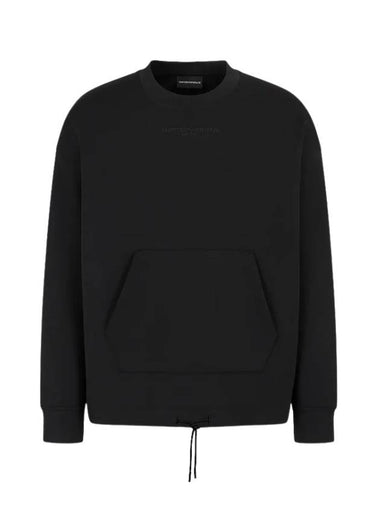 embossed logo sweatshirt black - EMPORIO ARMANI - BALAAN 1