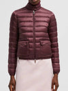 Lance logo patch short down jacket burgundy - MONCLER - BALAAN 3