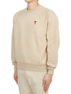 Cotton Heart Logo Sweatshirt Champagne - AMI - BALAAN 3