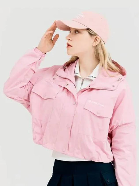 Golf Women s Out Pocket Hooded Crop Jumper Pink - HENRY STUART - BALAAN 1