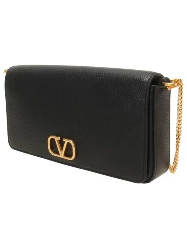 V Logo Signature Clutch Bag Black - VALENTINO - BALAAN 3