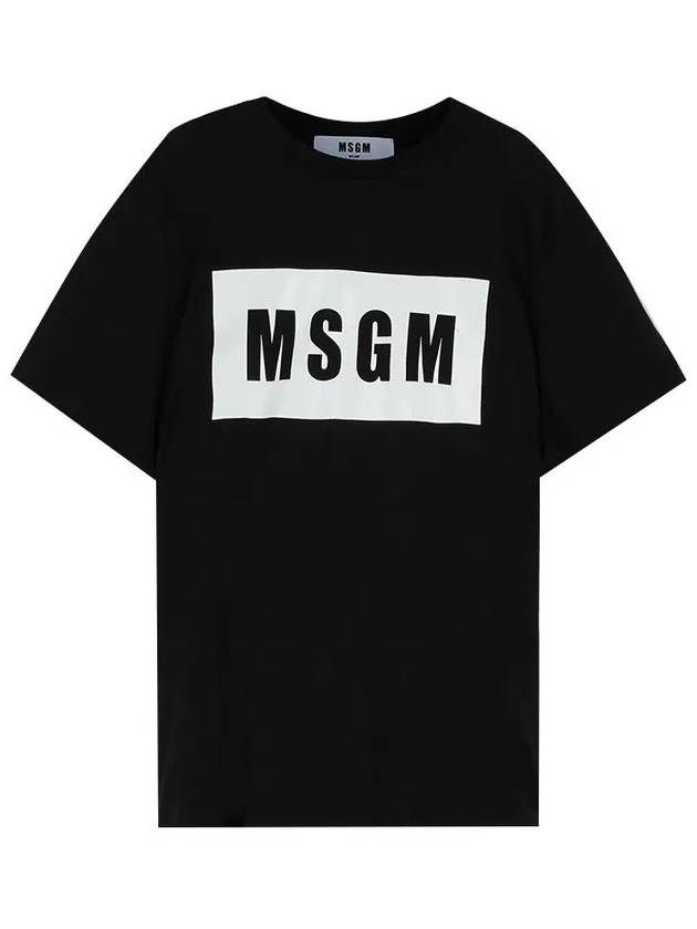 Box Logo Short Sleeve T-Shirt Black - MSGM - BALAAN 3