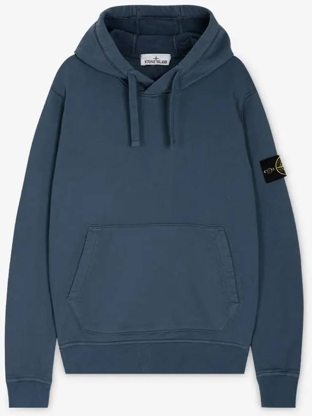 Men s Waffen Patch Avio Blue Hoodie 801564151 V0024 - STONE ISLAND - BALAAN 2