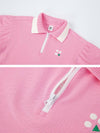 Y logo collar knit pique short sleeve t-shirt pink - BUTTONPLAY - BALAAN 4