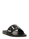 Rubber Rockstud Slippers Black - VALENTINO - BALAAN 3