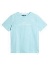 Alpha Logo Print Short Sleeve T-Shirt Light Blue - J.LINDEBERG - BALAAN 2