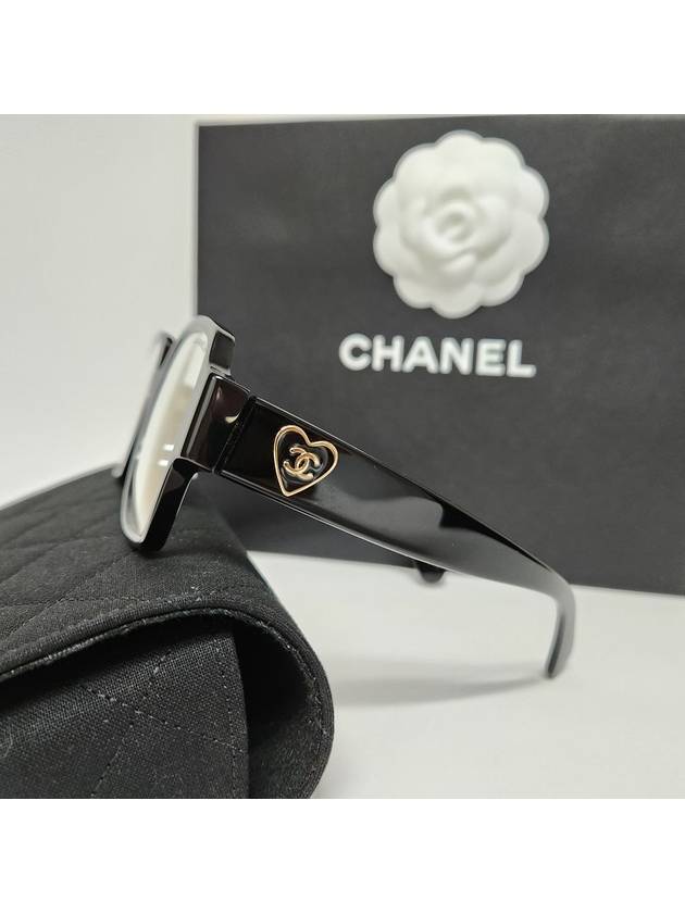 Heart Glasses Sunglasses CC Logo Blue Light Square Black A71470 - CHANEL - BALAAN 7