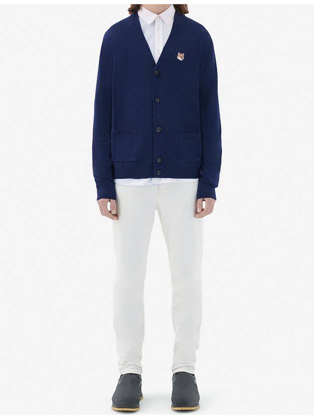 Fox Head Patch Classic Wool Cardigan Navy - MAISON KITSUNE - BALAAN 6