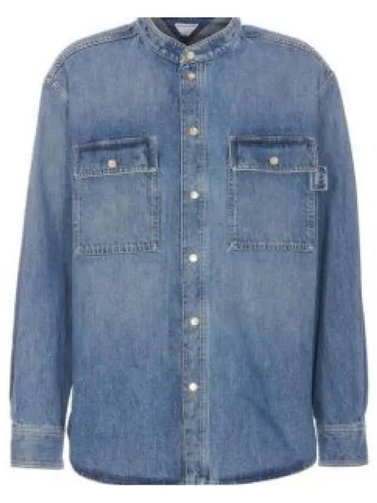 Denim Long Sleeve Shirt Blue - BOTTEGA VENETA - BALAAN 2