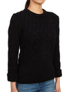 Merino Crisscross Cable Stitch Crewneck Knit Top Navy - THOM BROWNE - BALAAN 5