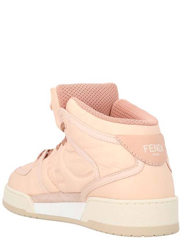 Match FF Logo High Top Sneakers Pink - FENDI - BALAAN 3